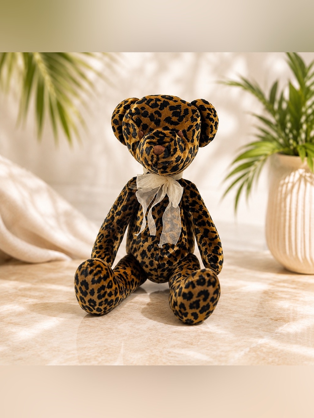 Bestever Leopard Cheetah Print Teddy Bear Lovey Plush Animal